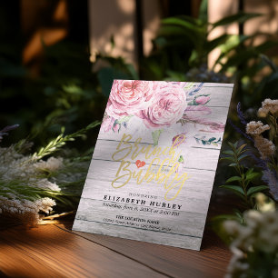 Brunch en brabbel Vrijgezellenfeest Floral Rustic  Kaart