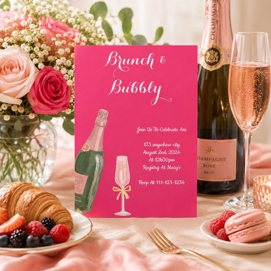 BRUNCH EN BRUIDSSUITE MET CHAMPAGNE UITNODIGING