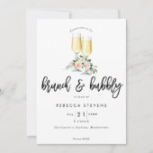 brunch en bruin roze vrijgezellenfeest kaart (Voorkant)