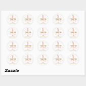 Brunch en Bruisend Bedankt Roze Bruidsdiner Ronde Sticker (Vel)