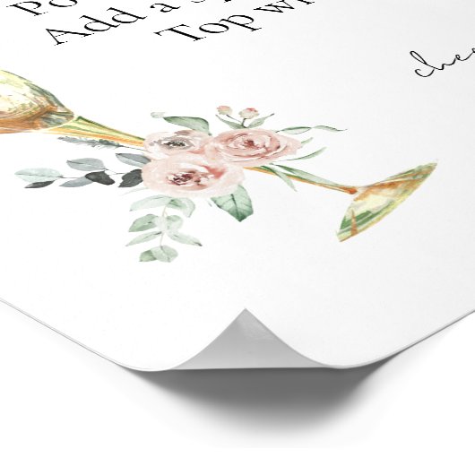 Brunch en Bruisend Bloem Mimosa Bar Bord Poster (Hoek)