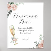 Brunch en Bruisend Bloem Mimosa Bar Bord Poster (Voorkant)