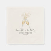 Brunch en Bruisend Champagne Bruiloft Toast Bruids Servet (Voorkant)