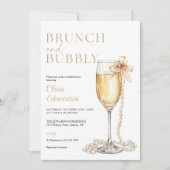 Brunch En Bruisend Champagne QR Code Bruiloftsborr Kaart (Voorkant)