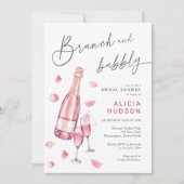 Brunch en bruisend roze champagne Vrijgezellenfees Kaart (Voorkant)