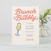 Brunch en Bruisende Champagne Algemene Uitnodiging (Staand voorkant)