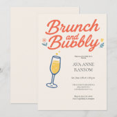 Brunch en Bruisende Champagne Algemene Uitnodiging (Voorkant / Achterkant)