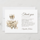 Brunch en Bruisende Champagne Bloemen Bruidsaandac Bedankkaart (Voorkant)