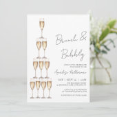 Brunch En Bruisende Champagne Bruidsdouche Kaart (Staand voorkant)