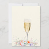 Brunch en bruisende champagnefles bruidsdouche kaart (Achterkant)