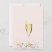 Brunch en bruisende champagnefles bruidsfeest kaart (Achterkant)