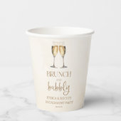 Brunch en Bruisende Verlovingsfeest Brunch Papieren Bekers (Voorkant)