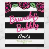 Brunch en Bruiswater, Bruidsfeestje Wijn Etiket (Enkel label)