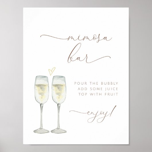 Brunch en bubbel Mimosa Bar Bord Poster (Voorkant)