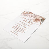 Brunch en bubbelbaar ROOS GOLD FOIL Vrijgezellenfe Folie Uitnodiging (Gedraaid)