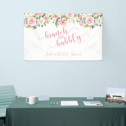 Brunch en bubbelbanner - roze tekst spandoek (Beurs)