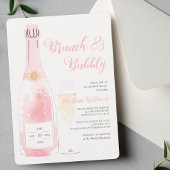 Brunch en bubbelende champagne bruidsdouche kaart