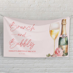 Brunch en bubbelende Mimosa champagne verjaardagsb Spandoek