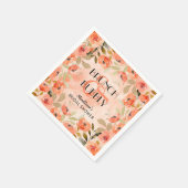 Brunch en bubbelende oranje bloemen bruidsborrel servet (Hoek)