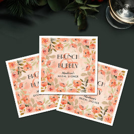 Brunch en bubbelende oranje bloemen bruidsborrel servet