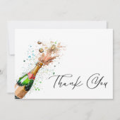 Brunch en bubbelig champagne vrijgezellenfeest bedankkaart (Voorkant)