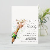 Brunch en bubbelig champagne vrijgezellenfeest kaart (Staand voorkant)