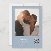 Brunch en bubbelig QR-code Foto blauw Vrijgezellen Kaart (Achterkant)