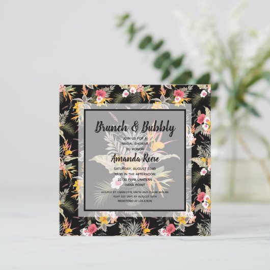 Brunch en bubbelig tropisch Vrijgezellenfeest Kaart