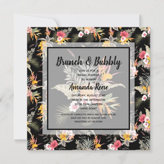 Brunch en bubbelig tropisch Vrijgezellenfeest Kaart