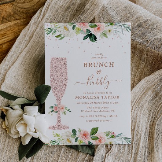 brunch en bubbelig vrijgezellenfeest met blozen fl kaart