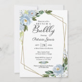 Brunch en bubbelig Vrijgezellenfeest Stoffig Blauw Kaart (Voorkant)