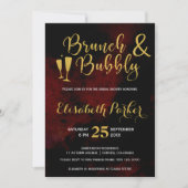 Brunch en bubbelige bordeauxrode glam gouden vrijg kaart (Voorkant)