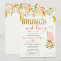 Brunch en bubbels baby shower uitnodiging
