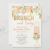 Brunch en bubbels baby shower uitnodiging (Voorkant)