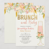 Brunch en bubbels baby shower uitnodiging (Voorkant / Achterkant)
