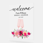 Brunch en bubbels bloemige bruidsdouche acryl bord (Hoek)
