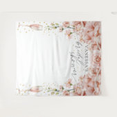 Brunch en bubbels bloemstuk Bruidscadeau-achtergro Wandkleed (Voorkant (horizontaal))