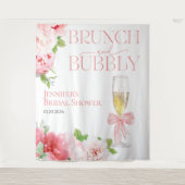 Brunch en bubbels | Bow Vrijgezellenfeest achtergr Wandkleed (Voorkant)