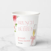 Brunch en bubbels | Bow Wild Garden Bruidsborrel Papieren Bekers (Achterkant)