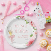 Brunch en bubbels | Bow Wild Garden Bruidsmeisjesf Papieren Bordje (Feest)
