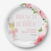 Brunch en bubbels | Bow Wild Garden Bruidsmeisjesf Papieren Bordje (Voorkant)