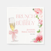 Brunch en bubbels | Bow Wild Garden Vrijgezellenfe Servet (Voorkant)