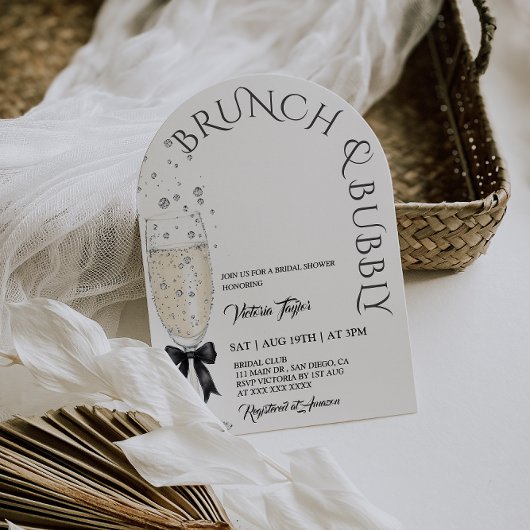 Brunch en bubbels bruidsbruiloft kaart
