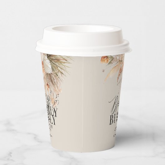 Brunch en bubbels Bruidsfeest pampagras Papieren Bekers (Rechts)