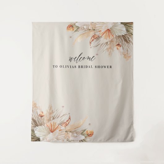 Brunch en bubbels Bruidsfeest pampagras Wandkleed (Voorkant)