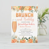 Brunch en bubbels bruiloft uitnodiging (Staand voorkant)