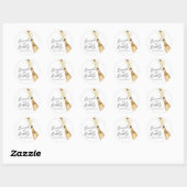 Brunch en bubbels bruiloftsshower Klassieke Ronde Sticker (Vel)