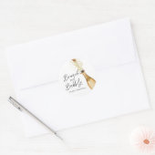 Brunch en bubbels bruiloftsshower Klassieke Ronde Sticker (Envelop)