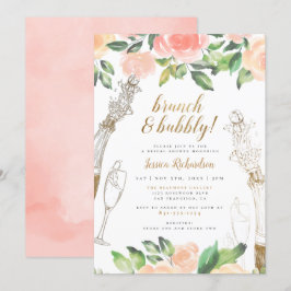 Brunch en bubbels | Champagne Floral Vrijgezellenf Kaart