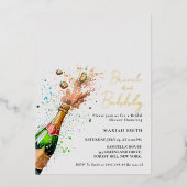Brunch en bubbels Champagnebruiloftborrel Folie Uitnodiging (Voorkant)